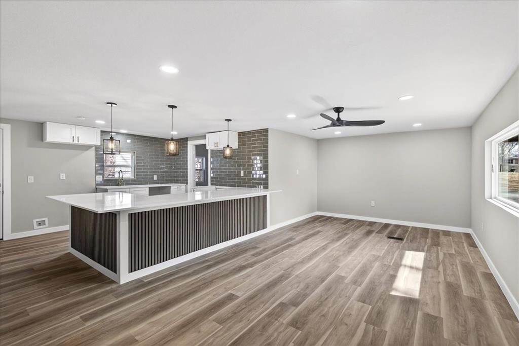Open concept living room and kitchen
