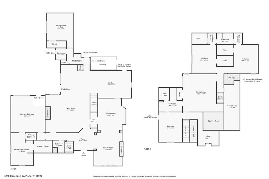 Flexible floor plan with 2 bedrooms downstairs (one used as home office).