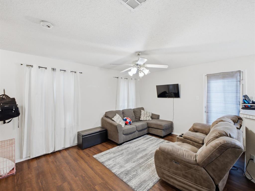 Wood-finish flooring with white walls