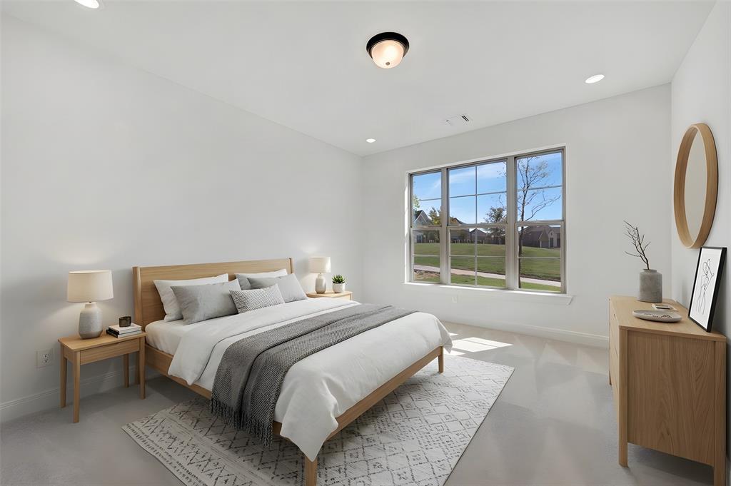 Recessed lighting, large multi-pane window, flush-mount ceiling light, light-toned flooring, white wall finishes Recessed lighting, large multi-pane window, flush-mount ceiling light, light-toned flooring, white wall finishes