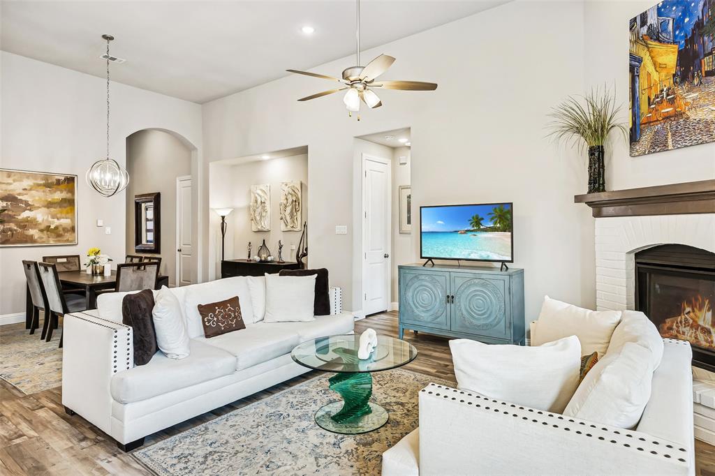 Family room with cozy fireplace