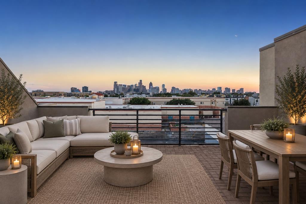 Rooftop patio virtually staged