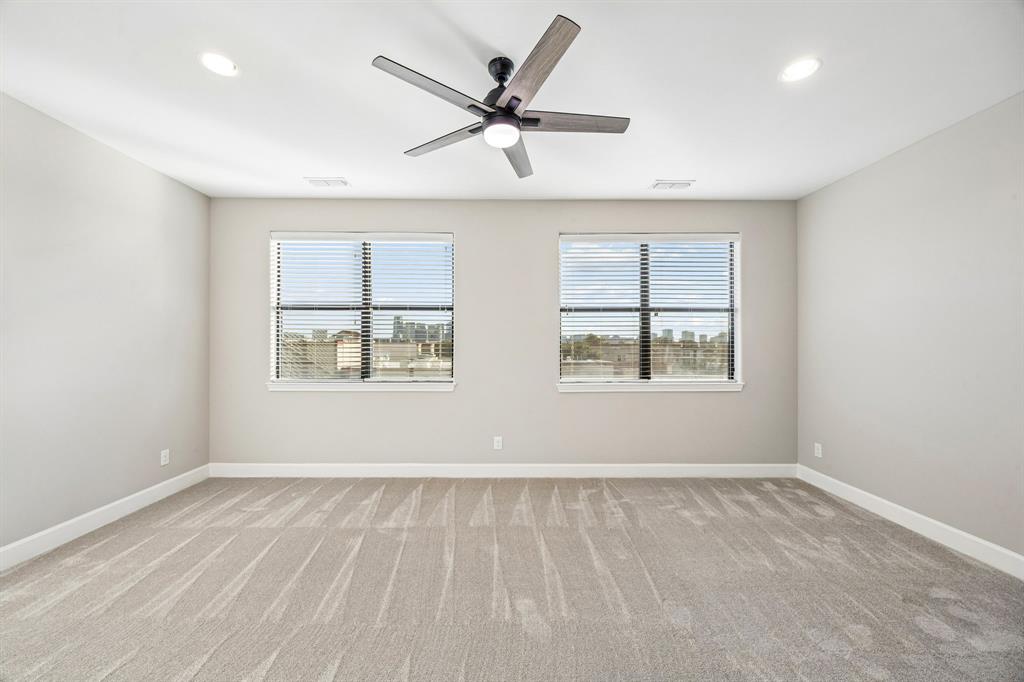 Primary bedroom with unobstructed skyline view.