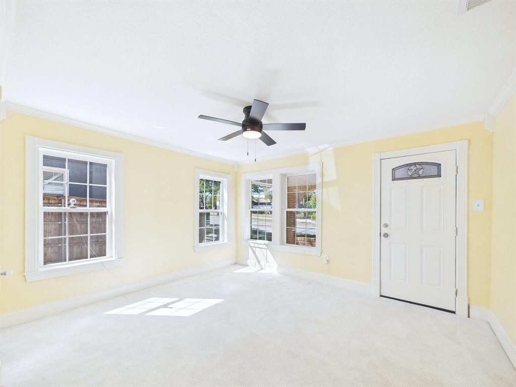Bright room with light-colored walls and white trim