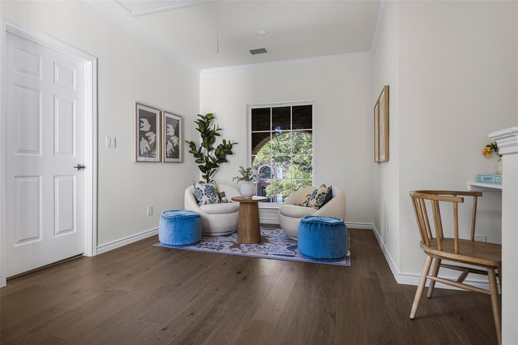 True third living area upstairs offers a flexible retreat for lounging, reading, work, or media use.