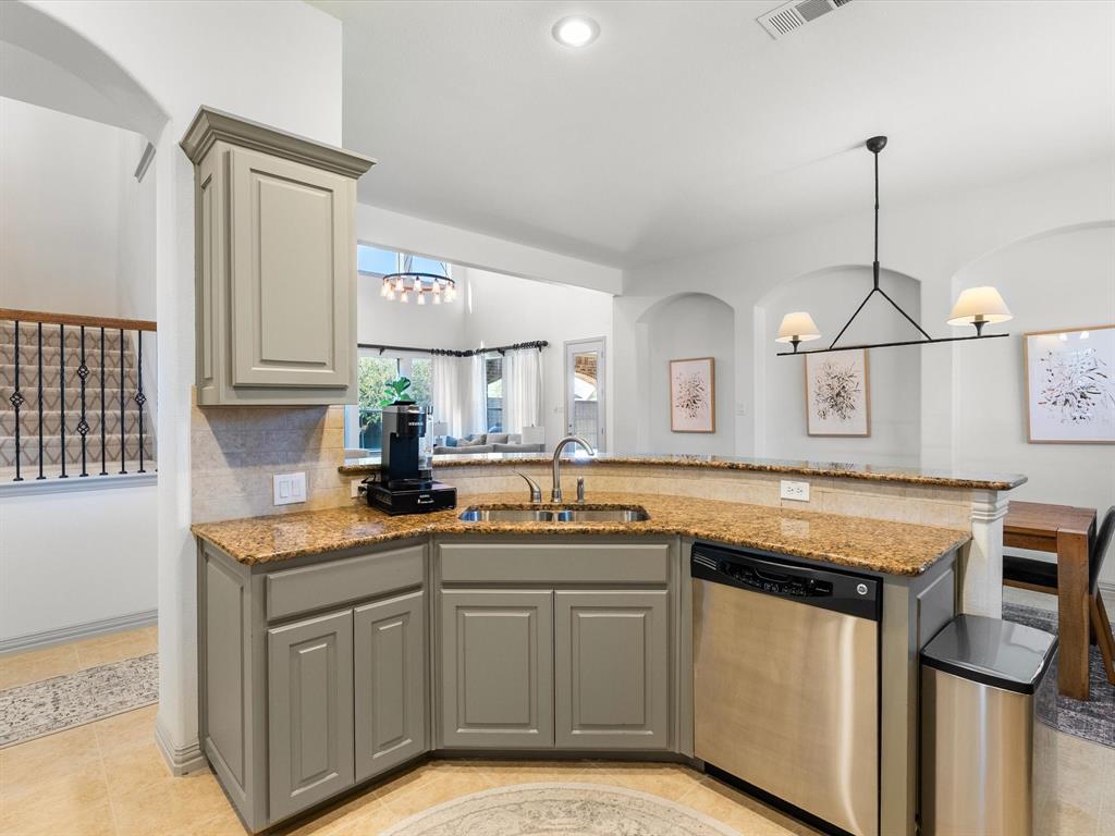 Kitchen overlooks the main living area