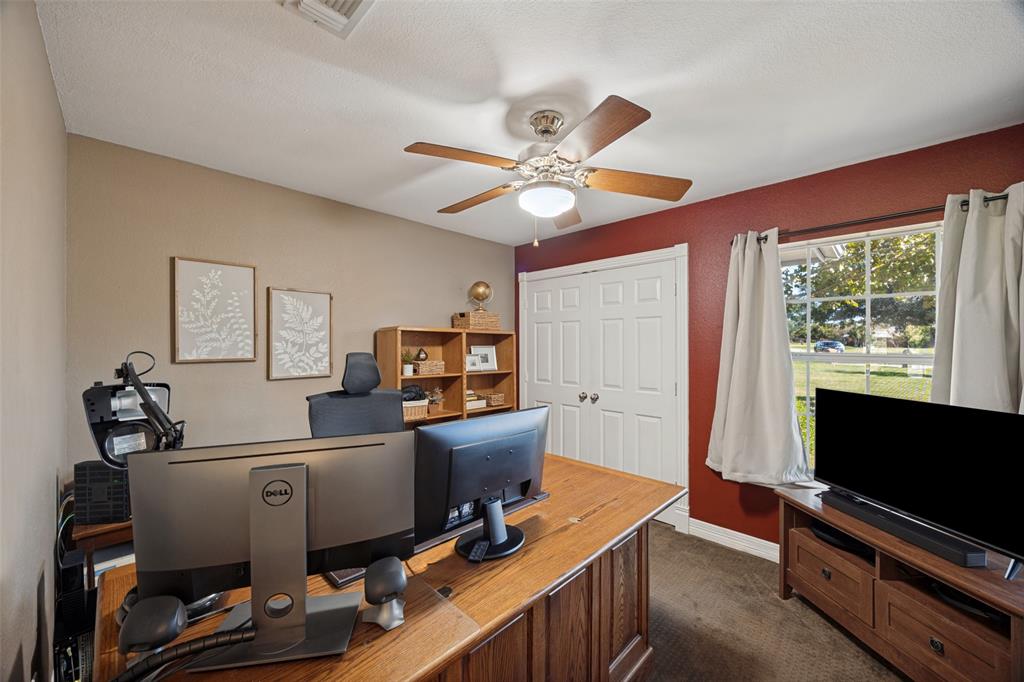 This bedroom is currently used as an office.