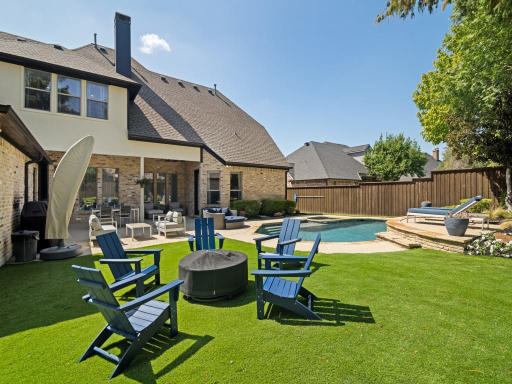 Another look at the rear elevation of the home, pool and back yard.