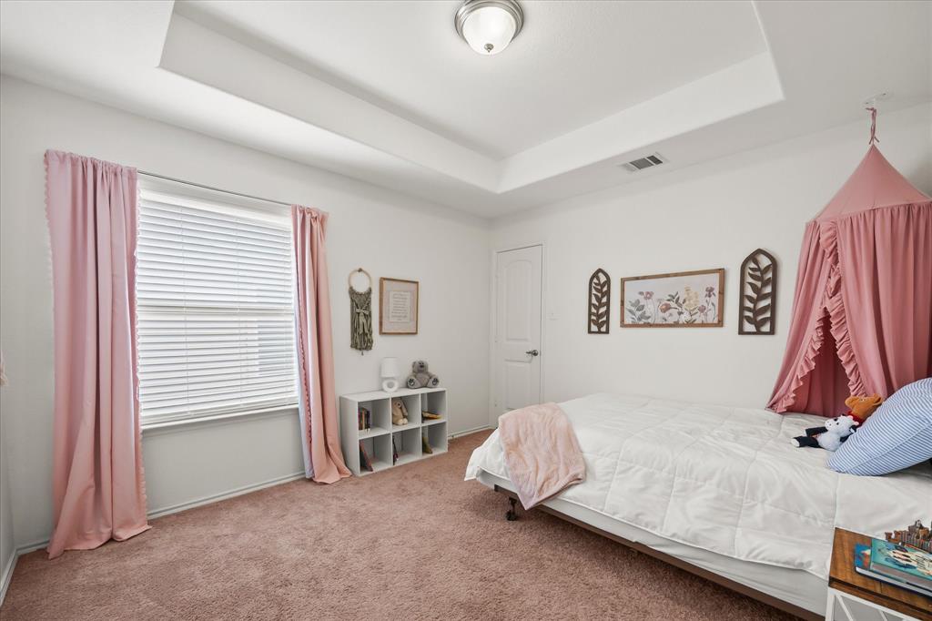 Tray ceiling with flush mount lighting