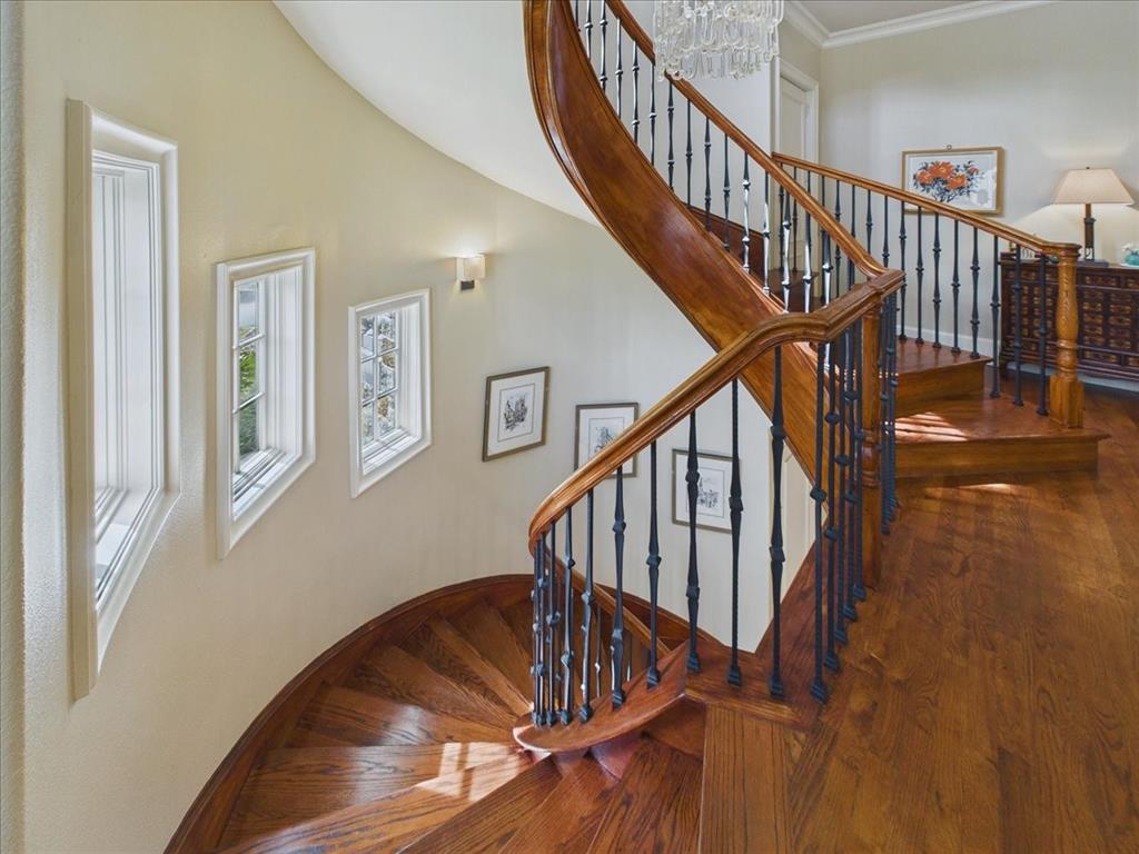 Staircase Flanked by Elevator