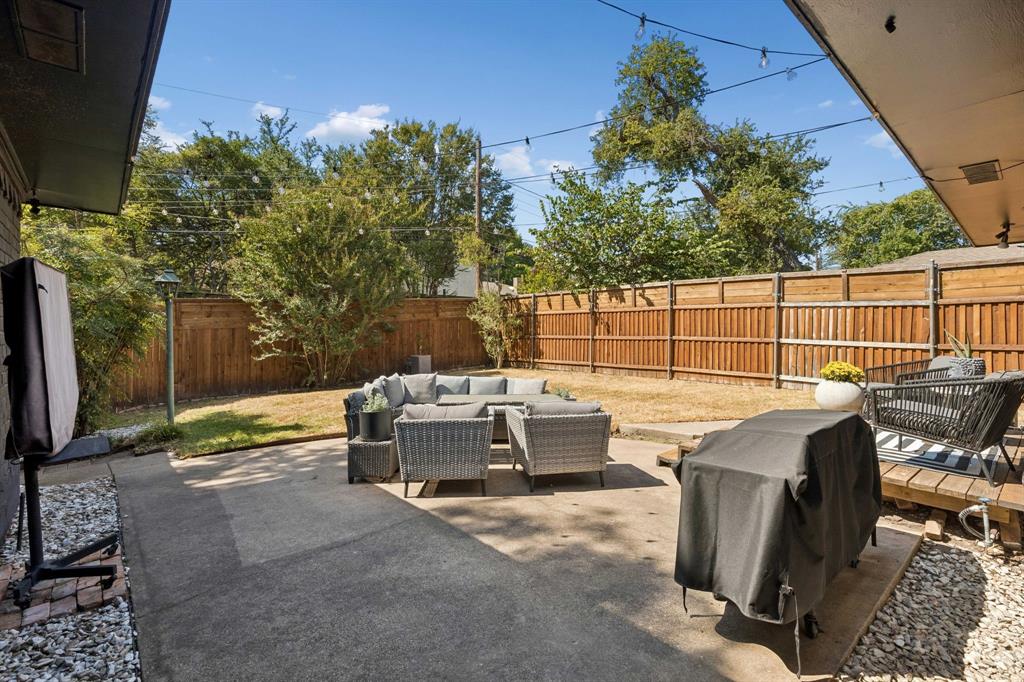 View of backyard from patio