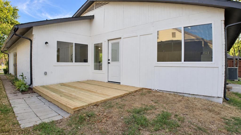 Freshly installed wooden deck