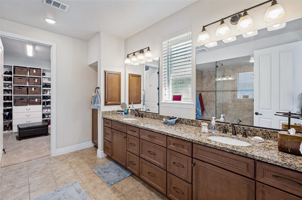 Lots of great storage in this primary bathroom