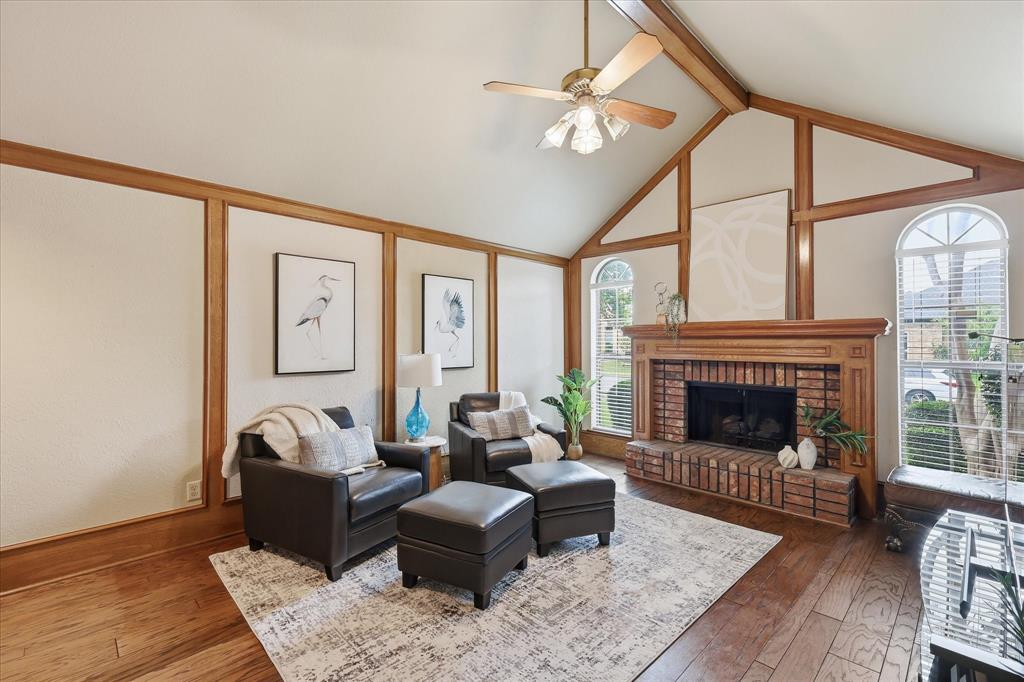 den or family room with second fireplace