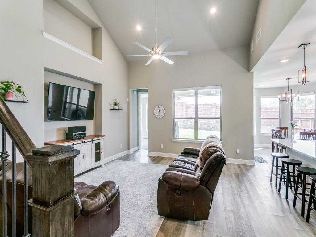 Another view of the gorgeous living room open to the kitchen