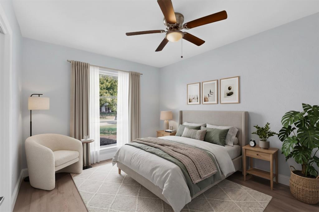 Virtually staged bedroom