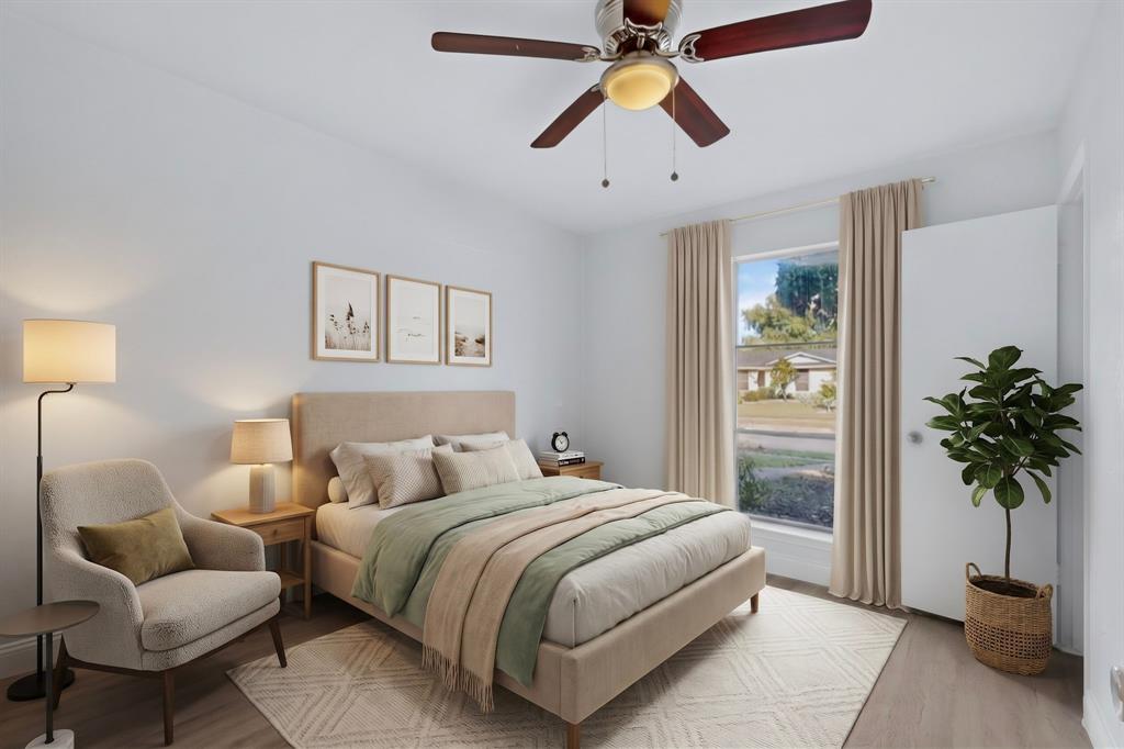 Virtually staged bedroom
