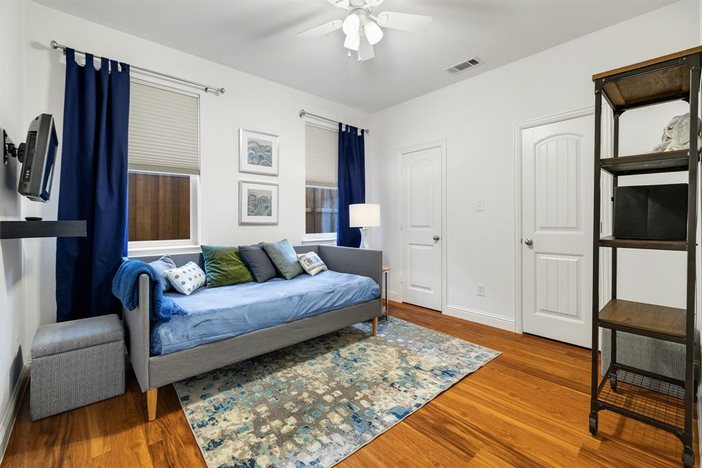 This is the downnstairs bedroom for family or guests.
