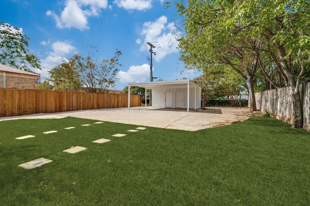 Backyard view 2 - includes private locked storage 10x6' with private gated entrance.