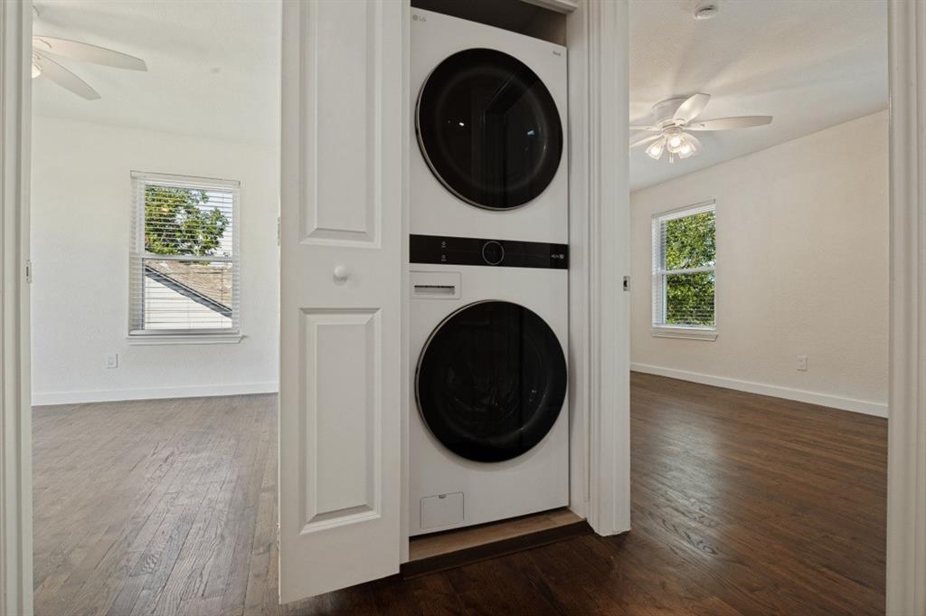 Custom laundry closet in upstairs hallway