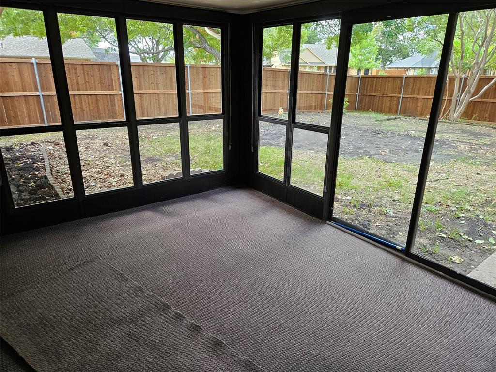 All windows in sun room have shades