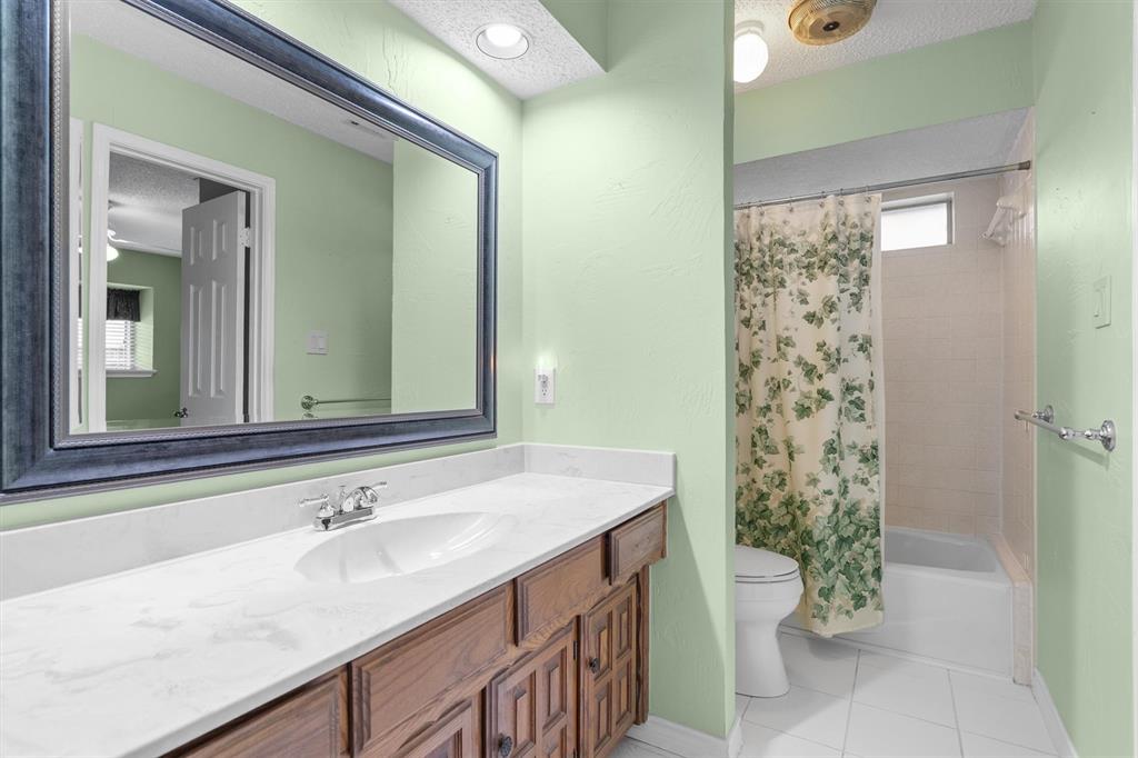 Secondary bathroom with huge counter top