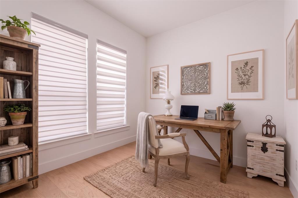 Office is located at the front of this home. Virtually staged.
