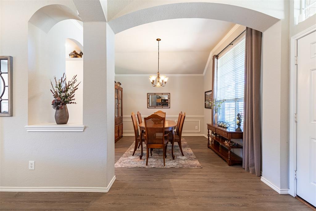 Formal dining area overlooking the front of the home.