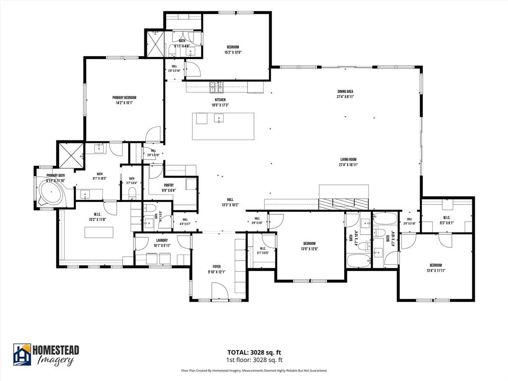 Residence floor plan with dimensions