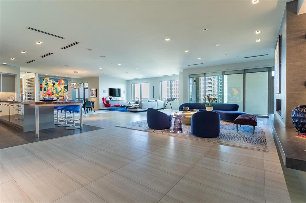 Expansive Living/Dining/Kitchen/Media
