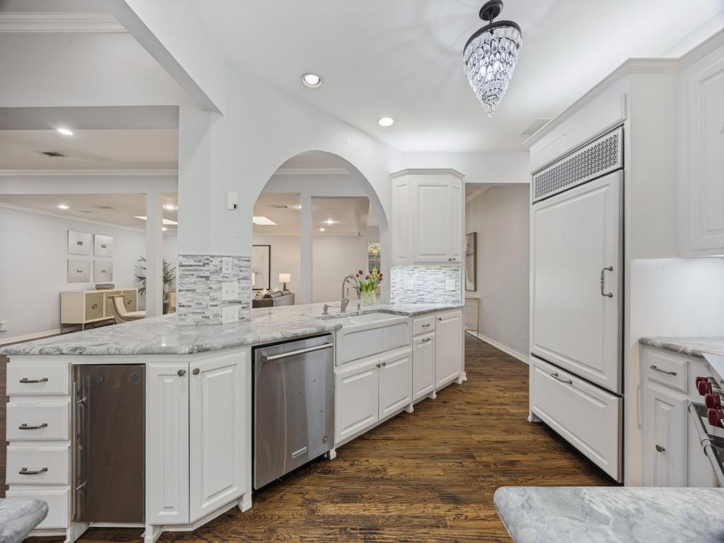 Sub-Zero built-in refrigerator, beverage cooler and stainless dishwasher