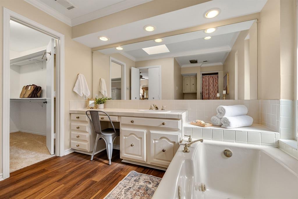 The walk-in closet to the left of the primary bathroom is large.  Plus, there is another spacious closet located inside the primary bedroom.