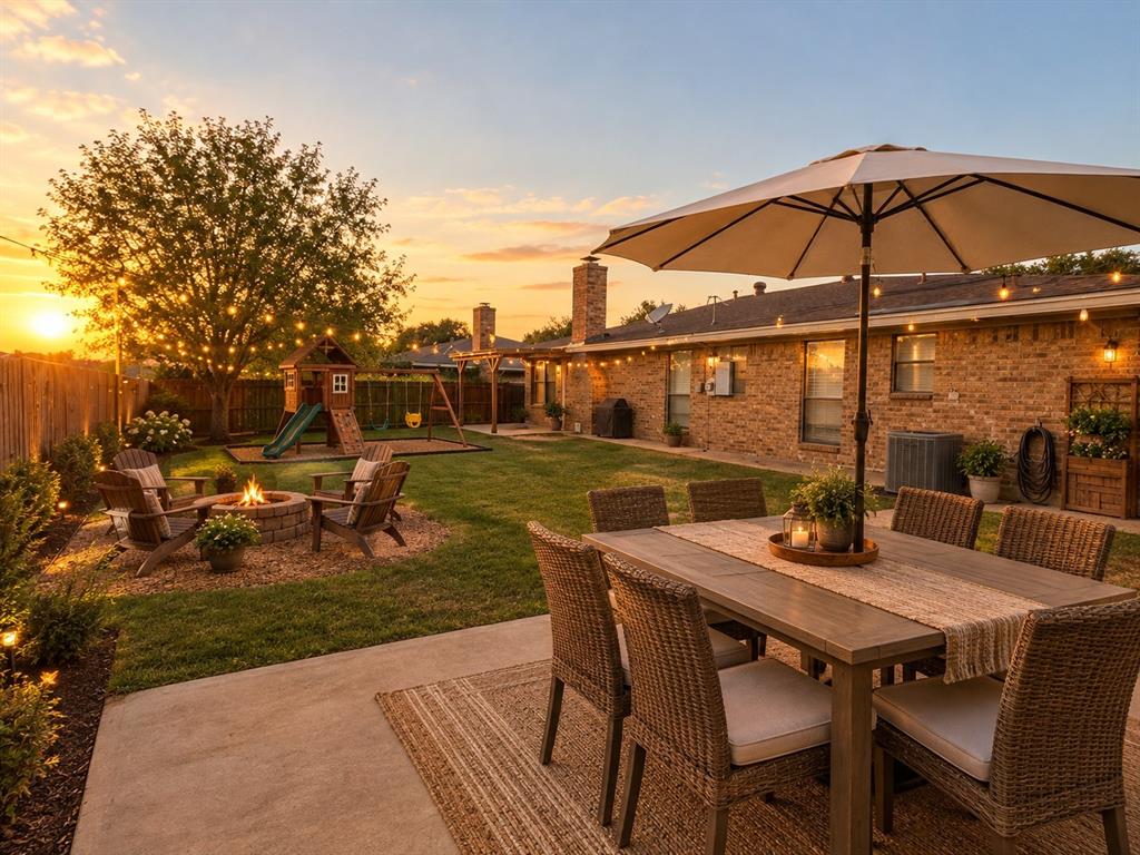 Virtual staged back yard