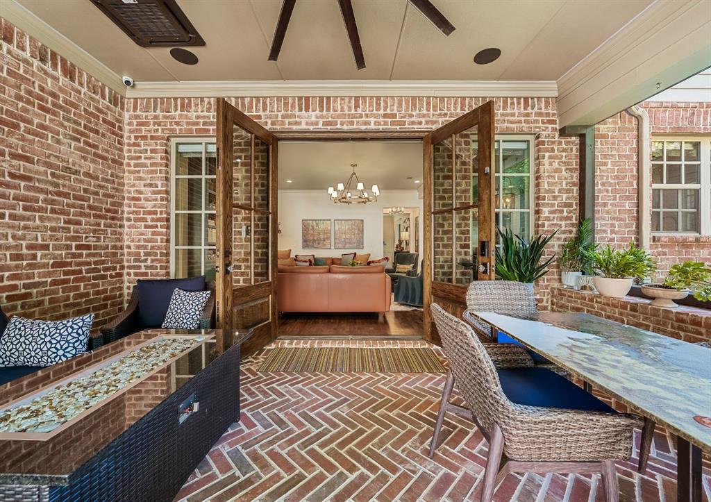 year round patio is climate controlled and has screen that can be covered during cold weather