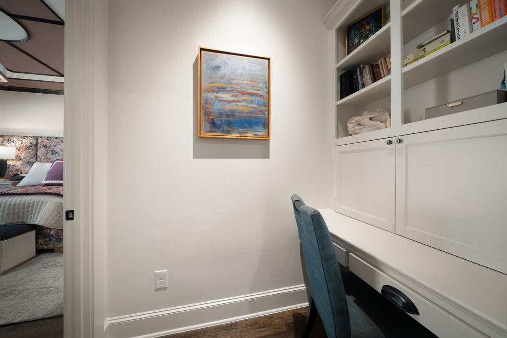Bookcase opens to primary suite