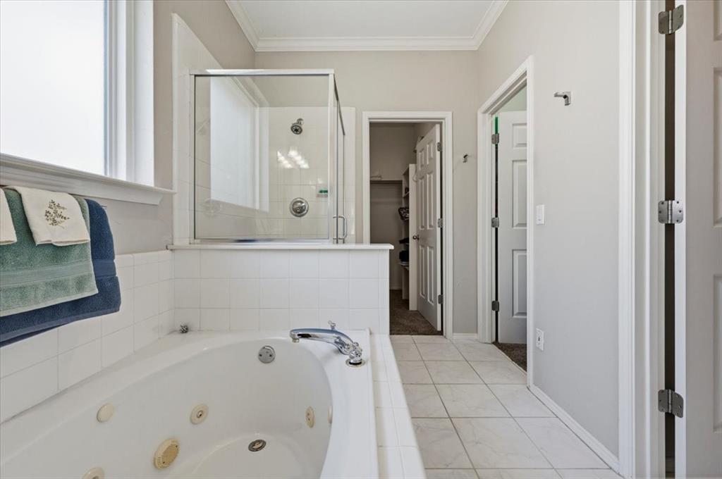 Primary bath - 2 separate closets jetted tub
