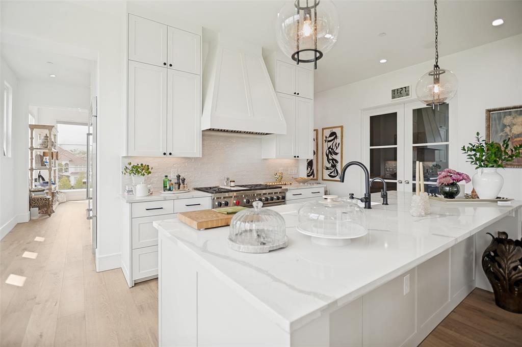 The impressive chef's kitchen is centered around a spacious island