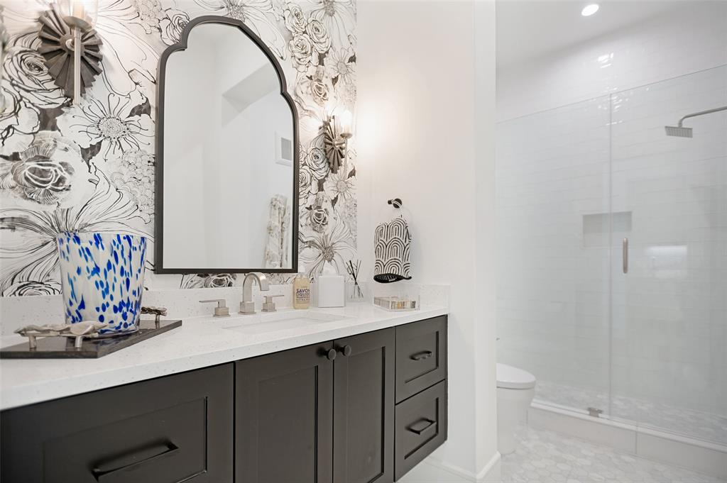 Third full bath with upscale fixtures