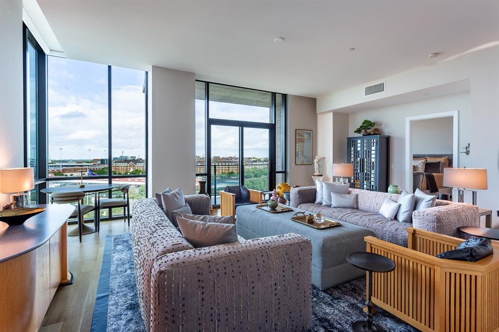 Living Room with expansive views of SMU University Park.