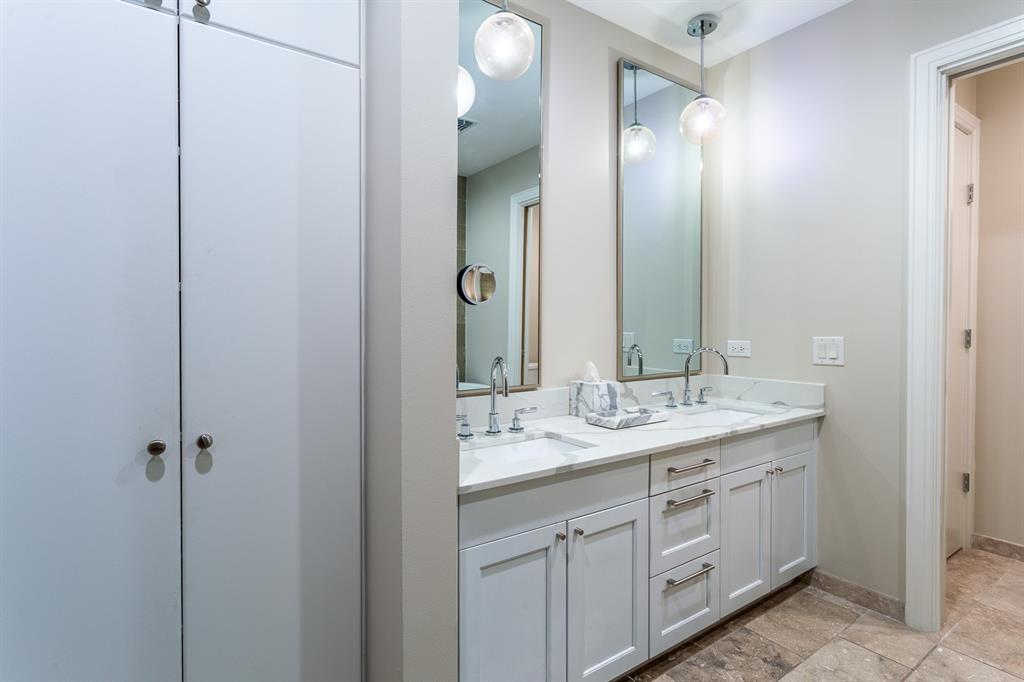 Primary Bath provides lots of storage.