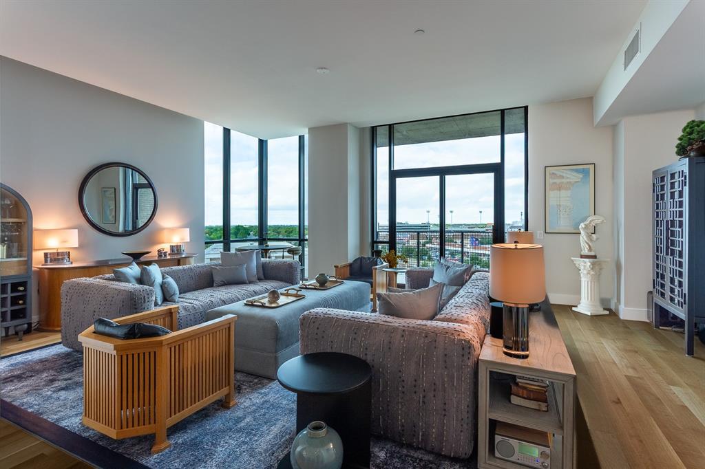 Large Living overlooks Balcony.
