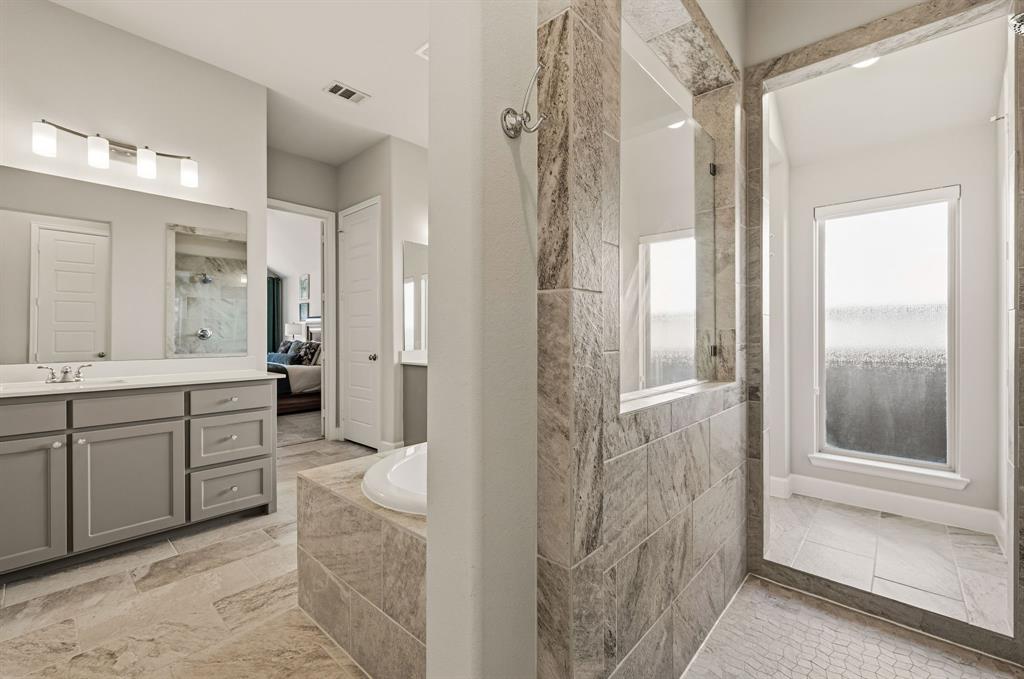 Oversized walk-in shower