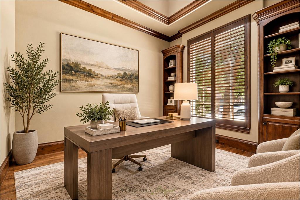 The Front Room Staged As An Office. Could Be A Den Or Library. The Front Room Staged As An Office. Could Be A Den Or Library.