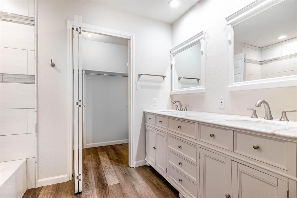 Primary bathroom with oversized closet