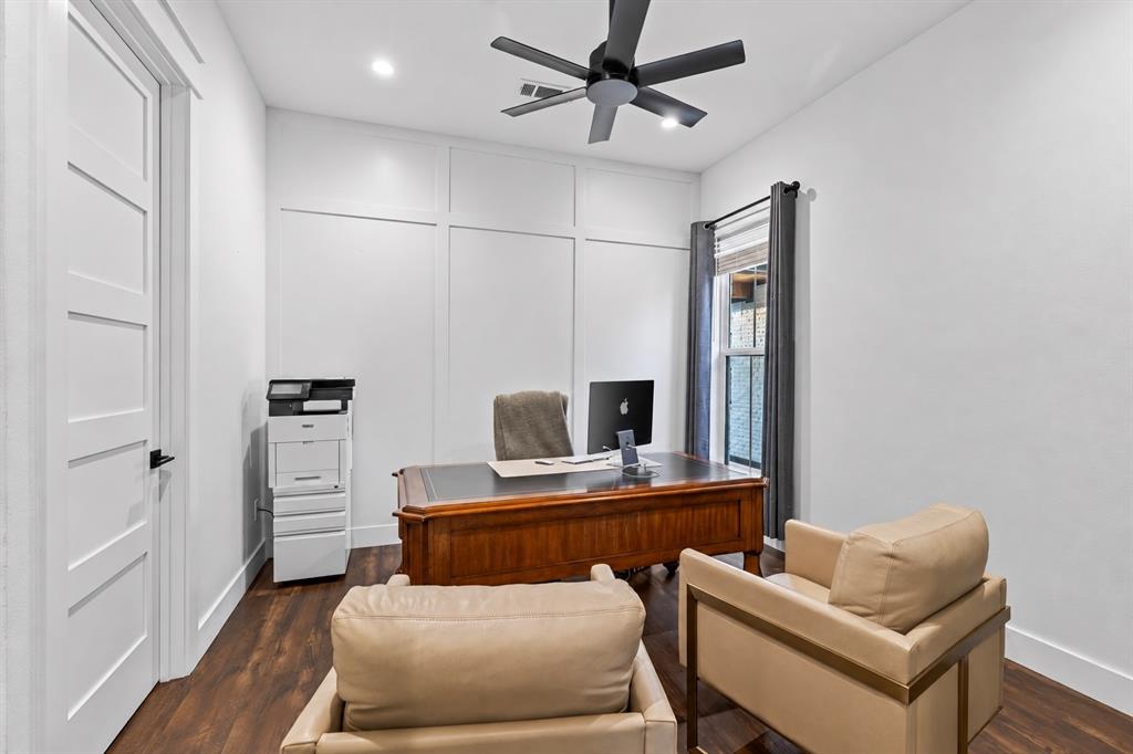 Bedroom Four currently serves as an office with Jack and Jill bath. Main Residence.