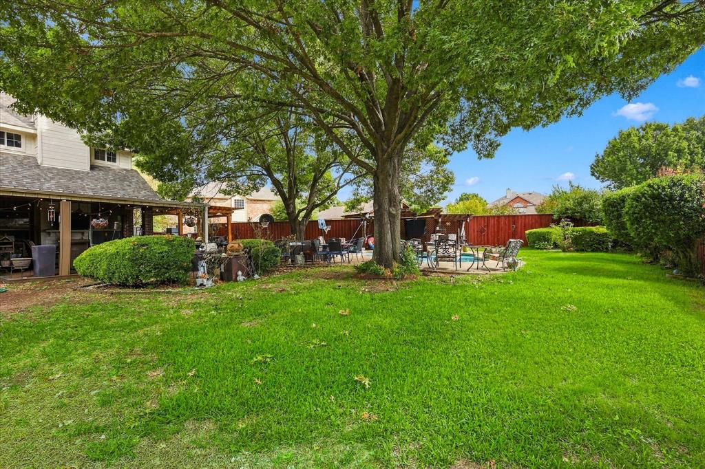 All this space left for play alongside the pool, hot tub, and patio!