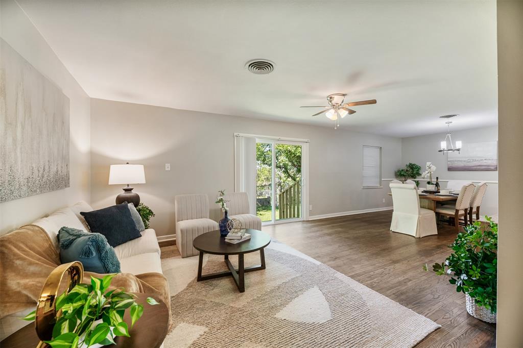 The living room and dining room flow together making a nice open space
