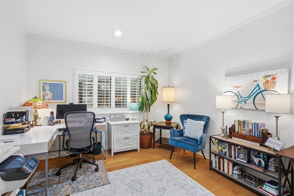 Third bedroom shines as a home office—work from home with plantation shutters and all-day natural light.