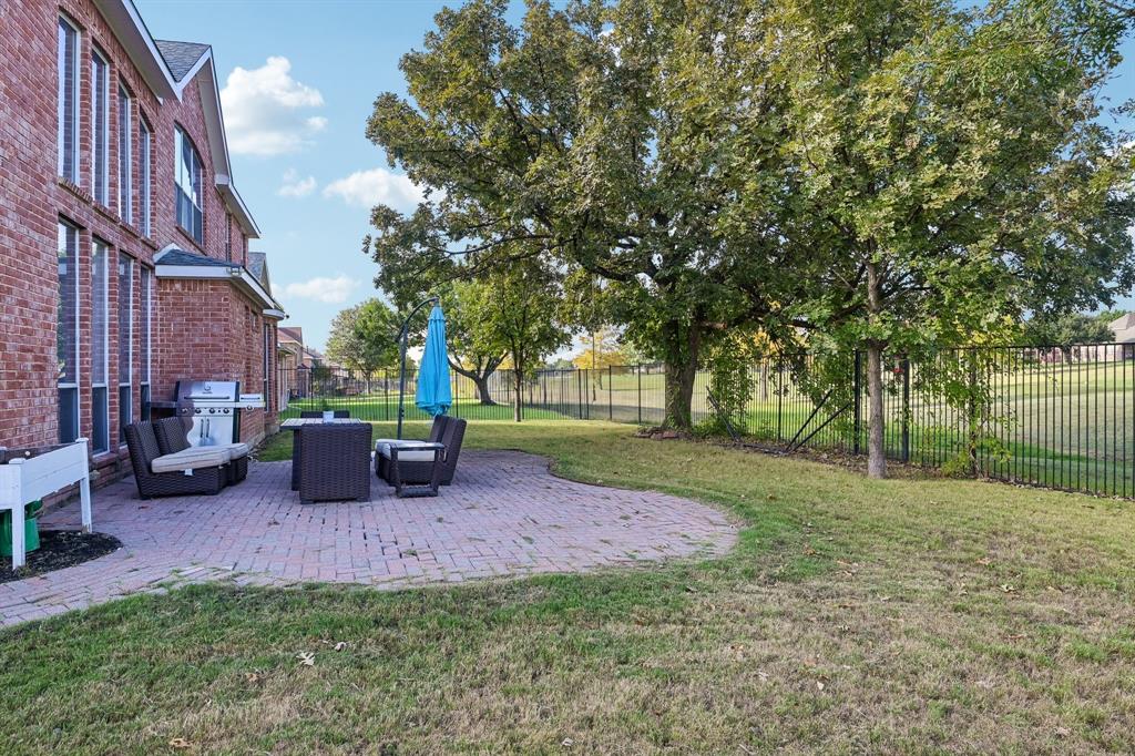 Back patio with view of golf course