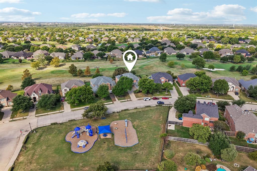 Aerial View of home and community playground